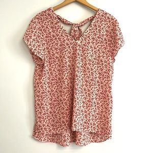 NWT Everleigh Floral Chiffon Blouse Top Women Size L